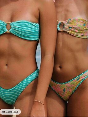 The Honey Swim Green Reversible Bikini Set